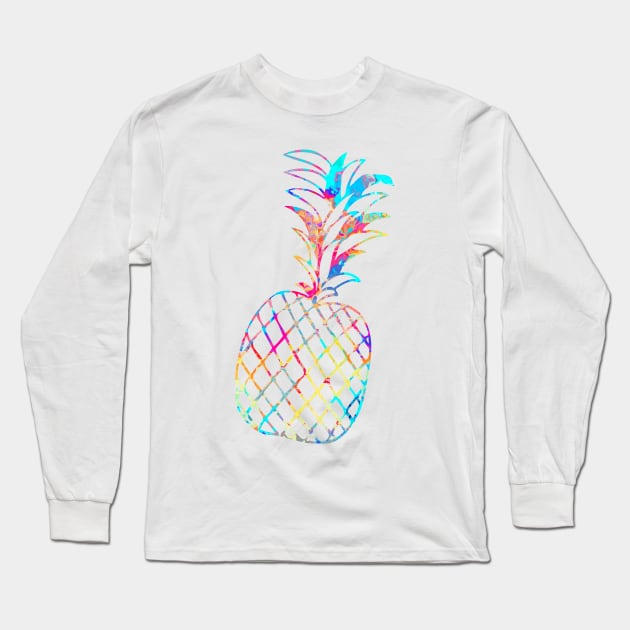 Rainbow Pineapple Long Sleeve T-Shirt by LaurenPatrick